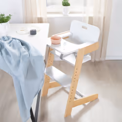 roba 7541WEB chaise haute Chaise haute traditionnelle Siège rigide Bambou, Blanc