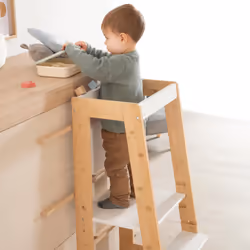 roba 440113WEB tabouret pour enfants Intérieure Panneaux MDF, Bois Blanc, Bois