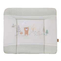 Matelas à Langer aux Bords Réhaussés ROBA - Woodland Buddies - 85x75 cm - Revêtu PU - Vert Pastel - Motif Animaux