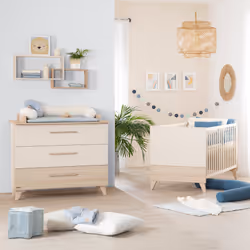 roba 1911879 Lit pour bébé Lit bébé Bois Couleur Cachemire, Chêne