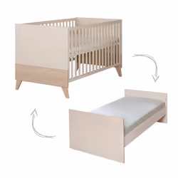 roba 1911879 Lit pour bébé Lit bébé Bois Couleur Cachemire, Chêne - Vue supplémentaire 6