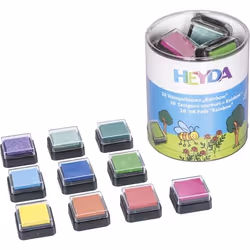 HEYDA 204888470, Tampon encreur pour enfants, Violet, Rose, Bleu, Vert, Rouge, Violet, Jaune, 30 mm, 30 mm