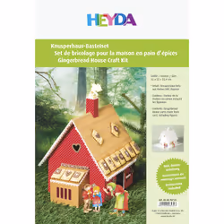 HEYDA Kit creatif pour maison en pain d'epices A4 carton blanc, figurines colorees