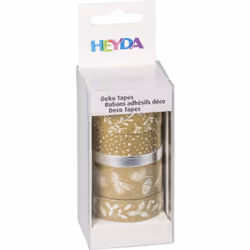HEYDA 203584528 scotch adhésif décoratif 5 m Naturel, Argent, Blanc