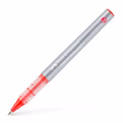 Faber-Castell 348503, Stylo à bille retractable avec clip, Rouge, Argent, Transparent, Rouge, Plastique, 0,5 mm, Extra fine