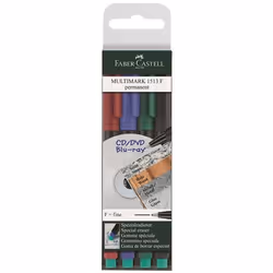 Faber-Castell MULTIMARK, Noir, Bleu, Vert, Rouge, Noir, Polypropylène (PP), Fin, 4 pièce(s)