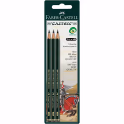 Faber-Castell 110798, HB, Vert, Multicolore, Art, Dessin graphique, Loisir, Bureau, École, Blister, 3 pièce(s)