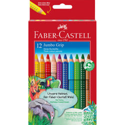 Faber-Castell - Lot de 12 crayons de couleur Jumbo Grip pour enfants, idéal pour le dessin et les arts créatifs.