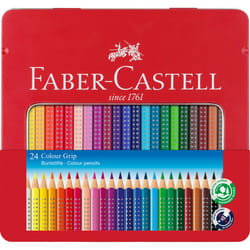 Faber-Castell - Boîte de 24 Crayons de Couleur Colour Grip avec Pointe Anti-Roll - Matériel de Dessin et Peinture pour Artist