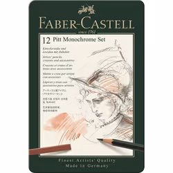 Faber-Castell 112975, Noir, Charbon de bois, Graphite, Noyer, Blanc, 12 pièce(s)