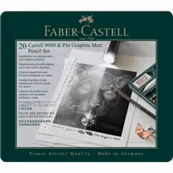 Faber-Castell Pitt Graphite Matt & Castell 9000 Set, Multicolore, Noir, Vert, Hexagonal, 20 pièce(s)