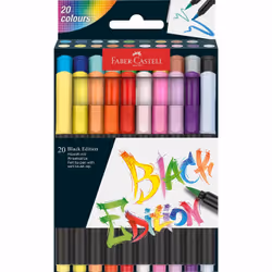 Faber-Castell 116452, 20 couleurs, Couleurs assorties, Pointe du marqueur, Couleurs assorties, Rond, 20 pièce(s)