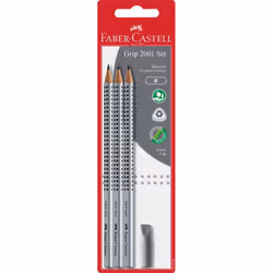 Faber-Castell Grip 2001 Set, B, Argent, Triangulaire, FSC, Ampoule, 4 pièce(s)