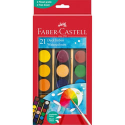 Coffret daquarelle - FABER-CASTELL - 125027 - 21 couleurs - Pinceaux inclus - Palette de mélange