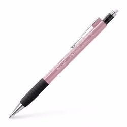 Faber-Castell 1347, Noir, Rose, Gris, B, Rétractable, Se tourne vers l'extérieur, Métal