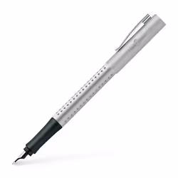 Faber-Castell 140900, Argent, Système de remplissage cartouche, Plume arrondie, Acier inoxydable, Moyen, Ambidextre
