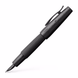 Faber-Castell E-motion Pure, Noir, Système de remplissage cartouche, Métal, Acier inoxydable, Moyen, Allemagne
