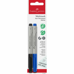 Faber-Castell 151498 marqueur 2 pièce(s) Noir, Bleu