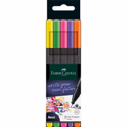 Faber-Castell 151603, Vert clair, Orange, Rose, Violet, Jaune, Fin, Multicolore, Plastique, Triangle, Métal