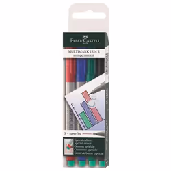 Faber-Castell MULTIMARK, 4 pièce(s), Noir, Bleu, Vert, Rouge, Argent, Gris, Plastique, Ampoule