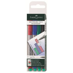 Faber-Castell MULTIMARK marqueur 4 pièce(s) Noir, Bleu, Vert, Rouge