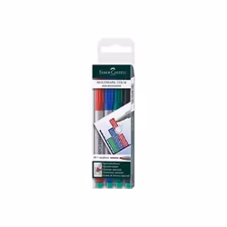 Faber-Castell MULTIMARK, 4 pièce(s), Noir, Bleu, Vert, Rouge, Gris, Moyen