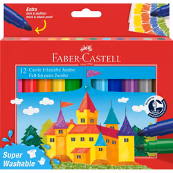 Faber-Castell Jumbo, 12 couleurs, Multicolore, Pointe ogive, Rond, Enfant, 12 pièce(s)