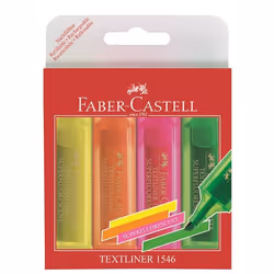 Faber-Castell TEXTLINER 1546, 4 pièce(s), Orange, Rose, Vert, Jaune, Pointe biseautée, Multicolore, Rouge, Plastique, Polypro ...
