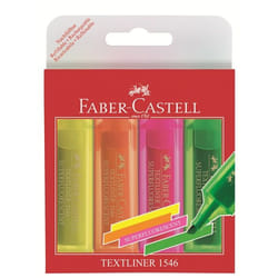 Faber-Castell TEXTLINER 1546 marqueur 4 pièce(s) Pointe biseautée Orange, Rose, Vert, Jaune