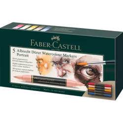 Faber-Castell 160307, Marron, Cyan, Rose clair, Rose, Jaune, Multicolore, 5 couleurs, Rond, Garçon/Fille, 5 pièce(s)