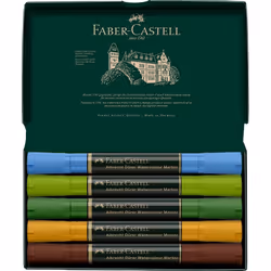 Faber-Castell 160309 marqueur à peinture Marron, Vert, Cyan clair, Vert clair, Jaune 5 pièce(s)