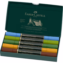 Faber-Castell 160309 marqueur à peinture Marron, Vert, Cyan clair, Vert clair, Jaune 5 pièce(s)