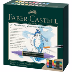 Faber-Castell Marqueur d'aquarelle Albrecht Dürer, boîtes de 20, Multicolore, Vert, 20 couleurs, Rond, Allemagne, 20 pièce(s)