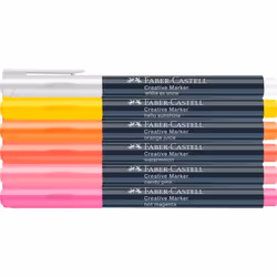 Faber-Castell Creative Marker marqueur 6 pièce(s) Pointe ogive Rose clair, Orange, Rose, Rouge, Blanc, Jaune