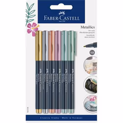 Faber-Castell 160706, 6 pièce(s), Cuivre, Or, Vert, Violet, Argent, Pointe ogive, Multicolore, Rond, 1,5 mm