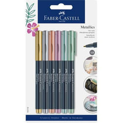 Faber-Castell 160706 marqueur 6 pièce(s) Pointe ogive Cuivre, Or, Vert, Violet, Argent