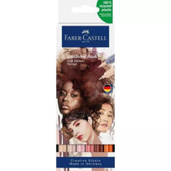 Faber-Castell - Marqueurs Double Pointe pour Art et Scrapbooking - Lot de 6 Goldfaber Aqua Portrait - Outils de Coloriage