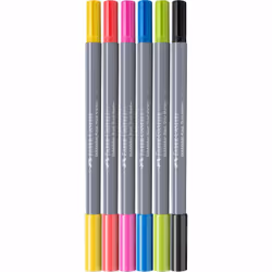 Faber-Castell 164606 marqueur 6 pièce(s) Pointe fine Multicolore