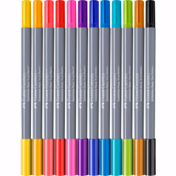 Faber-Castell 164612 marqueur 12 pièce(s) Pointe fine Multicolore