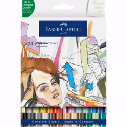 Faber-Castell 164724, 24 pièce(s), Multicolore, Pointe fine, Multicolore, Plastique recyclé, 0,6 mm