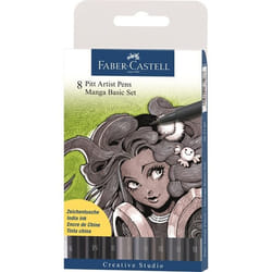 Faber-Castell 167107 stylo fin Noir, Gris 8 pièce(s)