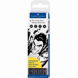 Faber-Castell 167132, Noir, Noir, Encre à pigments, 4 pièce(s)