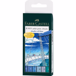 Faber-Castell 167164, Bleu, Rond, Encre à pigments, 6 pièce(s)