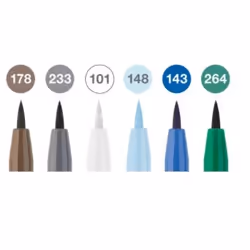 Faber-Castell 167176 stylo-feutre Bleu, Marron, Cyan, Vert, Gris, Blanc 1 pièce(s)