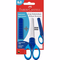 Faber-Castell 181549, Enfant, Découpe droite, Régler, Bleu, Ciseaux pour loisirs créatifs, Universel, Ambidextre