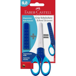 Faber-Castell 181549 ciseaux à bouts ronds Ciseaux pour loisirs créatifs, Universel Découpe droite Bleu