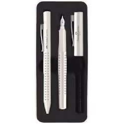 Faber-Castell 201527, Blanc, 2 pièce(s), Stylo à bille + Stylo plume