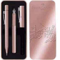 Faber-Castell 201539, Or rose, 2 pièce(s), Stylo à bille + Stylo plume