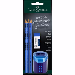 Faber-Castell 217083, B, Bleu, Triangulaire, Blister, 3 pièce(s)