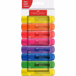 Faber-Castell Textliner 46 Superfluorescent, 8 pièce(s), Multicolore, Pointe biseautée, 1 mm, 5 mm, Encre à base d'eau
